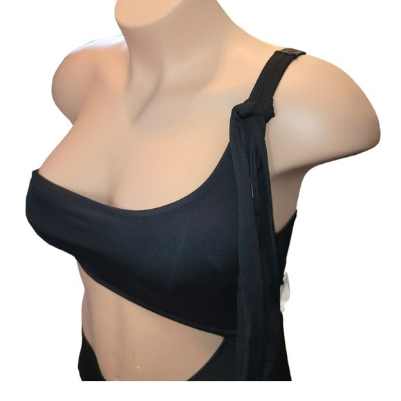 Shade & Shore Black Swimsuit Cheeky One Shoulder One Piece Bikini Medium Jj3400 - Picture 6 of 13